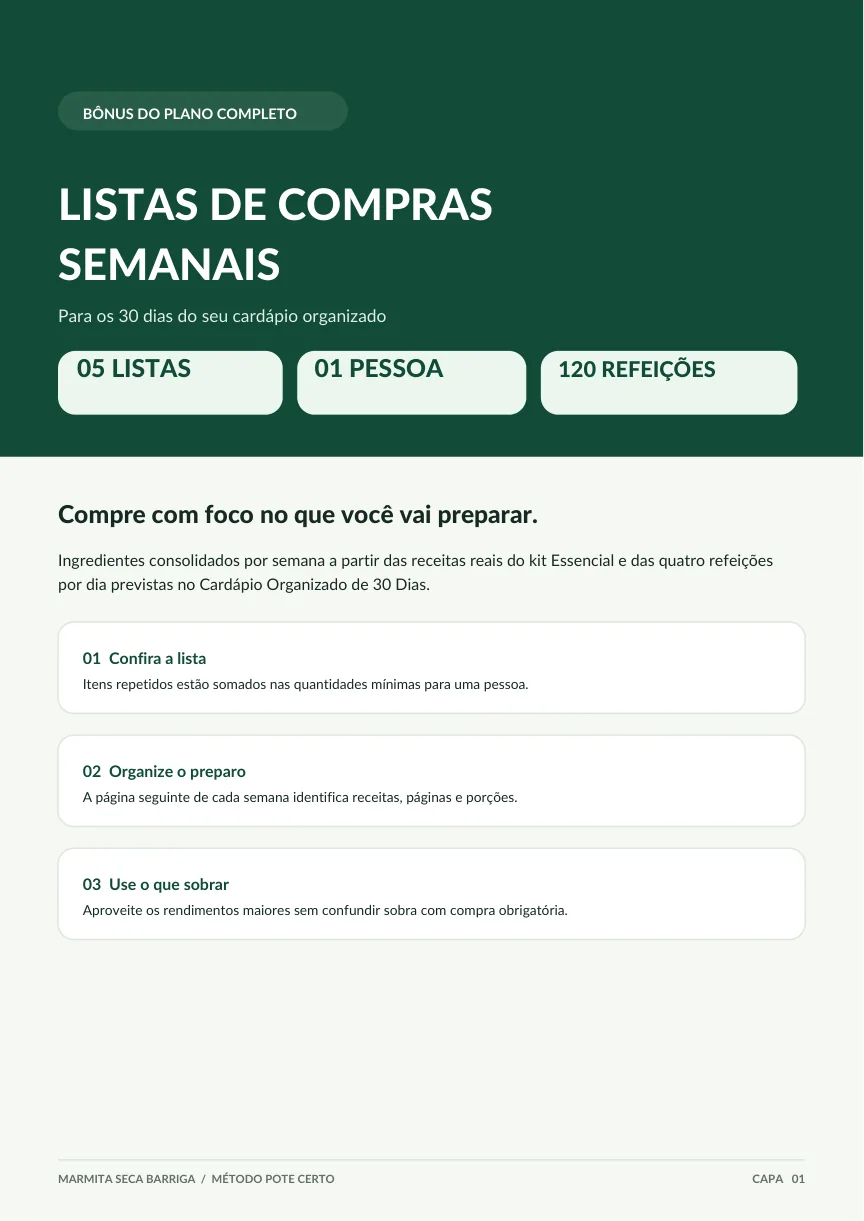 Capa real das Listas de Compras Semanais